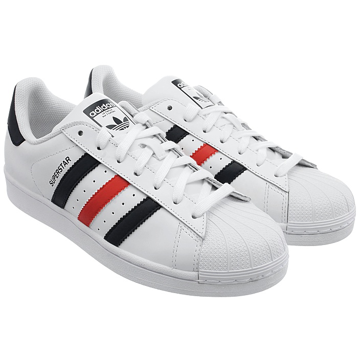 Adidas Superstar Foundation men's sneakers white or white/red/blue ...